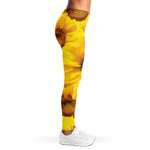 Yellow Sunflower Print Women's Leggings