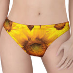 Yellow Sunflower Print Women's Thong