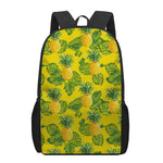 Yellow Tropical Pineapple Pattern Print 17 Inch Backpack