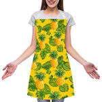 Yellow Tropical Pineapple Pattern Print Adjustable Apron