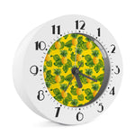 Yellow Tropical Pineapple Pattern Print Alarm Clock