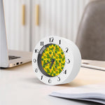 Yellow Tropical Pineapple Pattern Print Alarm Clock