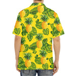 Yellow Tropical Pineapple Pattern Print Aloha Shirt