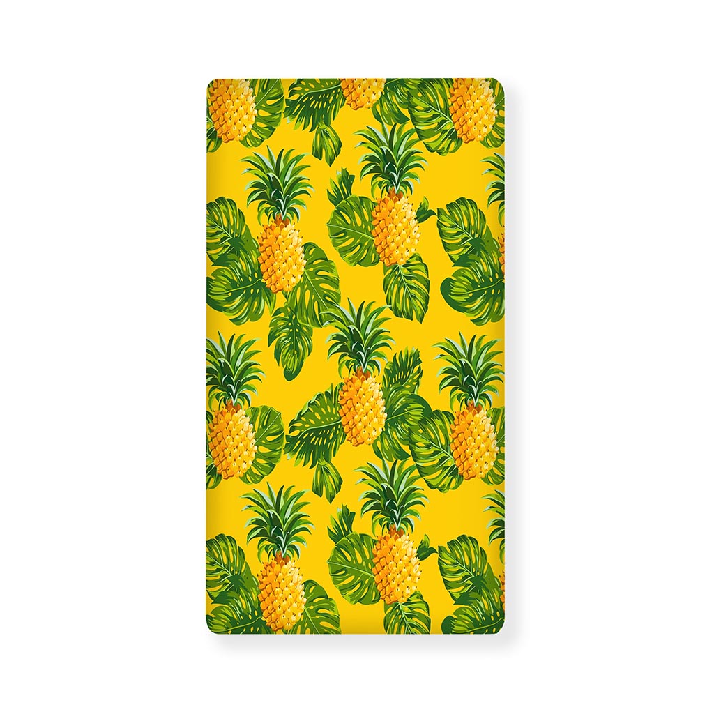 Yellow Tropical Pineapple Pattern Print Baby Crib Sheet