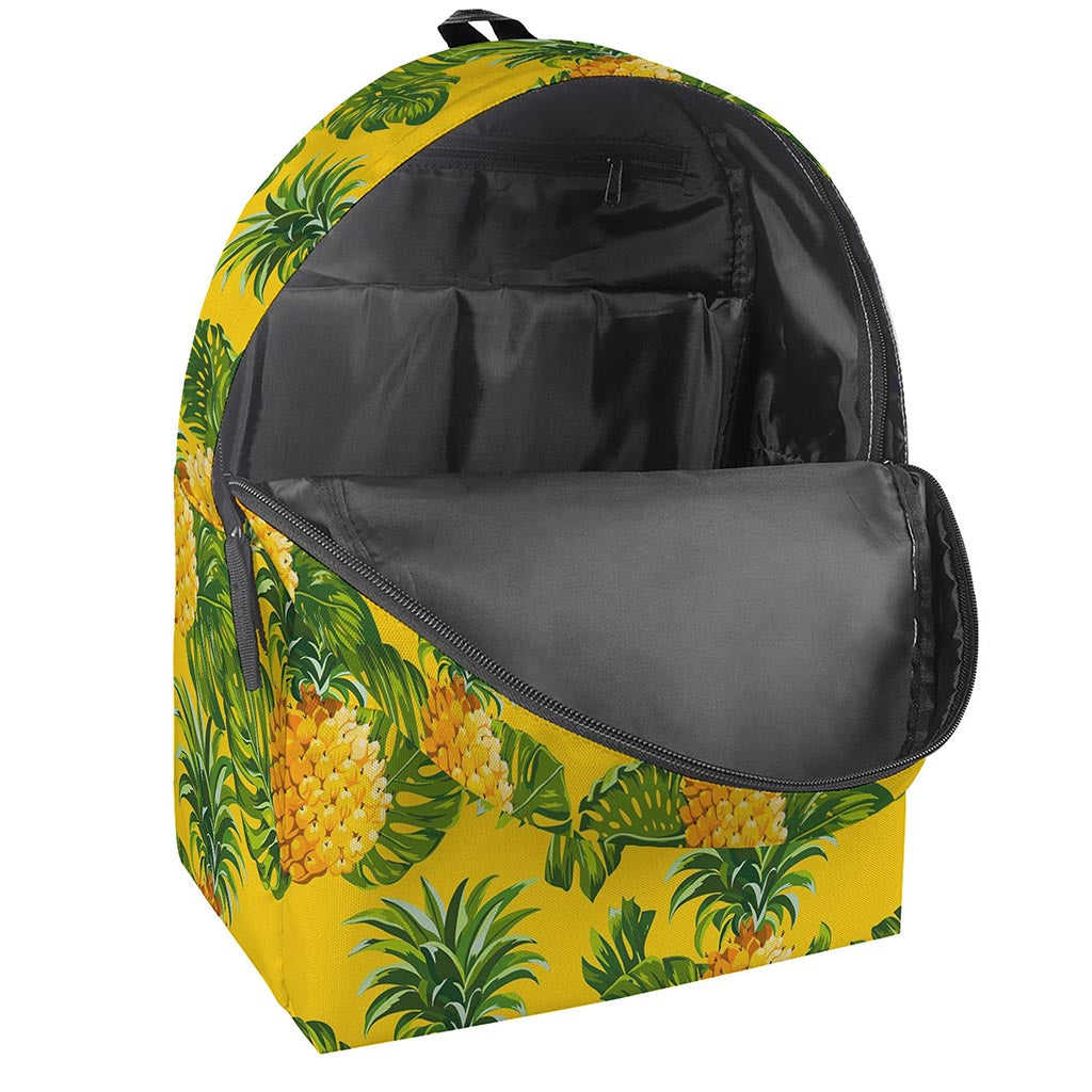 Yellow Tropical Pineapple Pattern Print Backpack