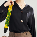 Yellow Tropical Pineapple Pattern Print Bag Strap