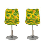Yellow Tropical Pineapple Pattern Print Bar Stool Covers