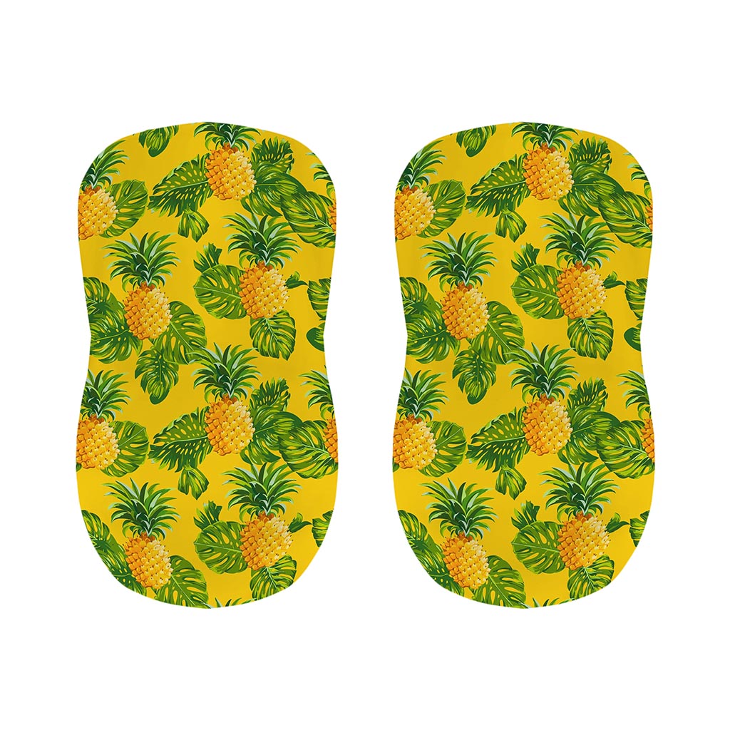 Yellow Tropical Pineapple Pattern Print Bar Stool Covers