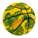 Yellow Tropical Pineapple Pattern Print Basketball