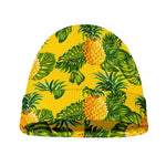 Yellow Tropical Pineapple Pattern Print Beanie