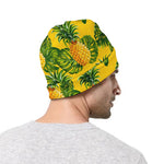 Yellow Tropical Pineapple Pattern Print Beanie