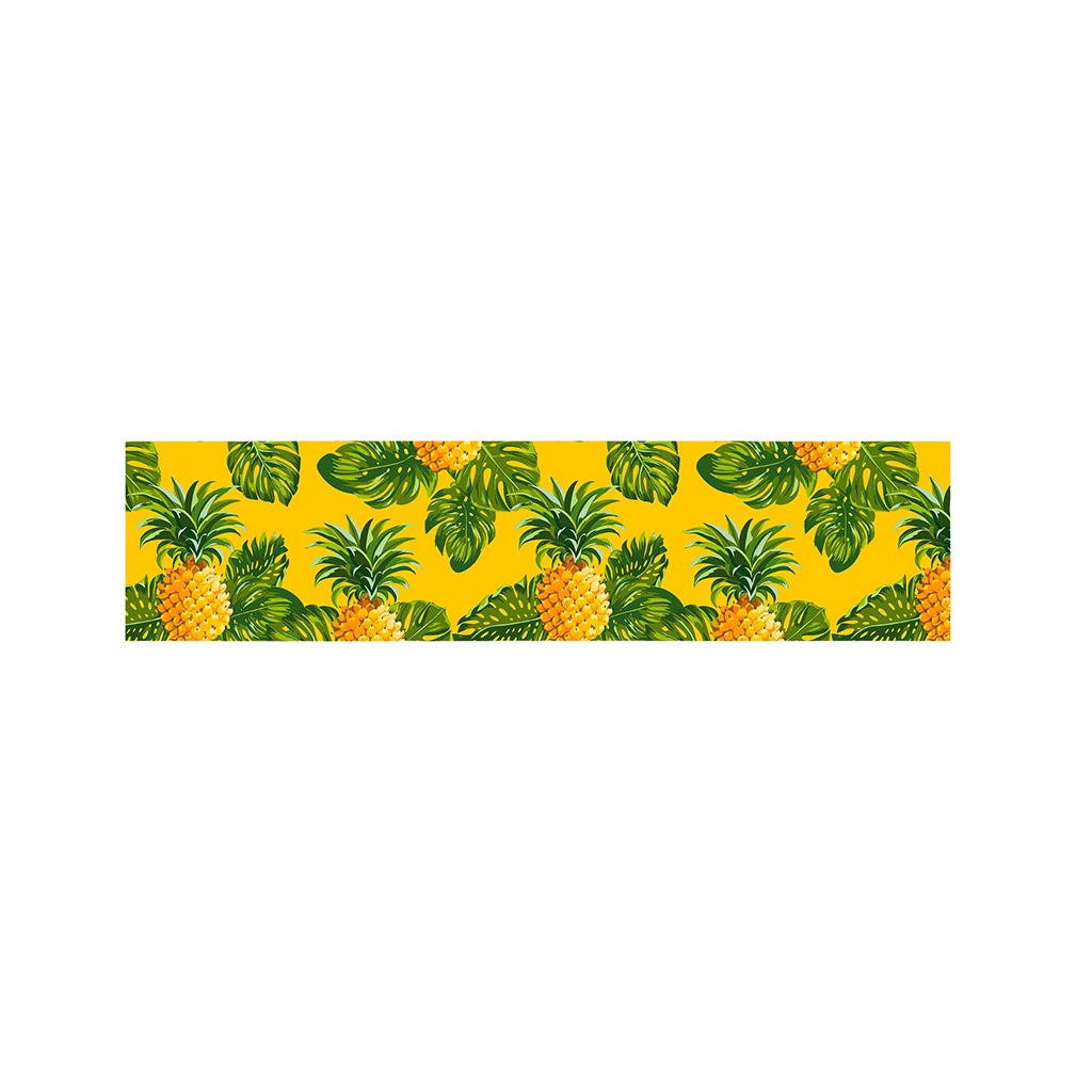 Yellow Tropical Pineapple Pattern Print Bed Runner