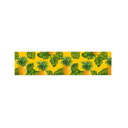 Yellow Tropical Pineapple Pattern Print Bed Runner