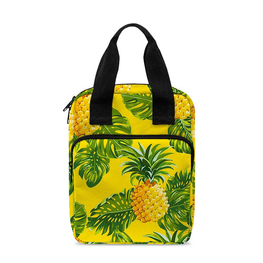 Yellow Tropical Pineapple Pattern Print Bible Tote Bag