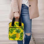 Yellow Tropical Pineapple Pattern Print Bible Tote Bag