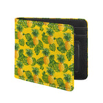 Yellow Tropical Pineapple Pattern Print Bifold Wallet