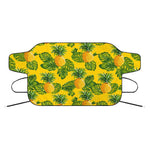 Yellow Tropical Pineapple Pattern Print Car Windshield Snow Cover