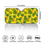 Yellow Tropical Pineapple Pattern Print Car Windshield Sun Shade