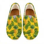 Yellow Tropical Pineapple Pattern Print Casual Shoes