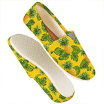 Yellow Tropical Pineapple Pattern Print Casual Shoes