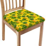 Yellow Tropical Pineapple Pattern Print Chair Cushion Cover