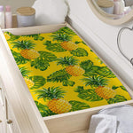 Yellow Tropical Pineapple Pattern Print Changing Pad Cover