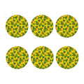 Yellow Tropical Pineapple Pattern Print Coaster Set