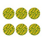 Yellow Tropical Pineapple Pattern Print Coaster Set
