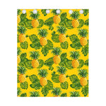 Yellow Tropical Pineapple Pattern Print Curtain