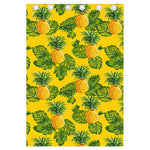 Yellow Tropical Pineapple Pattern Print Curtain