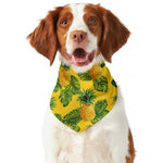 Yellow Tropical Pineapple Pattern Print Dog Bandana