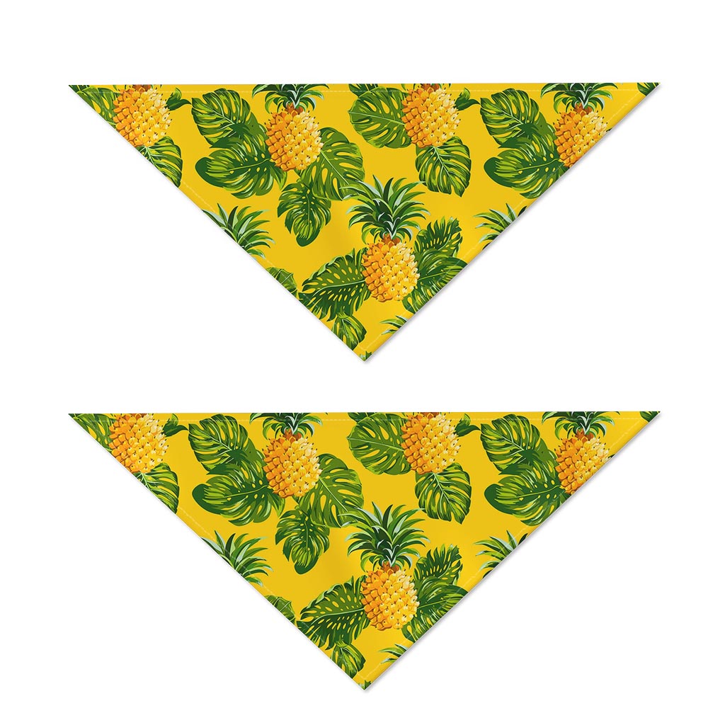 Yellow Tropical Pineapple Pattern Print Dog Bandana