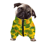 Yellow Tropical Pineapple Pattern Print Dog Zip Up Jacket