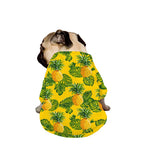 Yellow Tropical Pineapple Pattern Print Dog Zip Up Jacket
