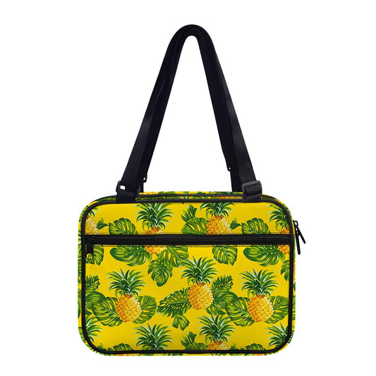 Yellow Tropical Pineapple Pattern Print Double Strap Bible Bag