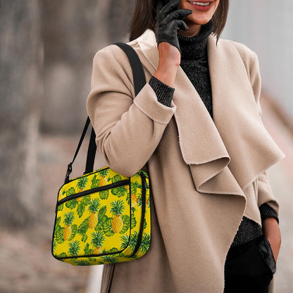Yellow Tropical Pineapple Pattern Print Double Strap Bible Bag