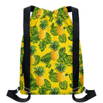 Yellow Tropical Pineapple Pattern Print Drawstring Backpack