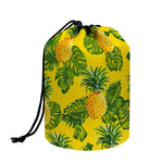 Yellow Tropical Pineapple Pattern Print Drawstring Makeup Bag
