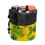 Yellow Tropical Pineapple Pattern Print Drawstring Makeup Bag