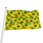 Yellow Tropical Pineapple Pattern Print Flag