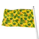 Yellow Tropical Pineapple Pattern Print Flag