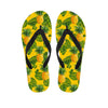 Yellow Tropical Pineapple Pattern Print Flip Flops