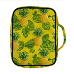 Yellow Tropical Pineapple Pattern Print Front Pocket Bible Bag