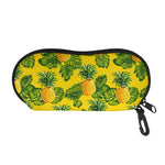 Yellow Tropical Pineapple Pattern Print Glasses Case