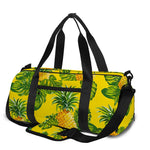 Yellow Tropical Pineapple Pattern Print Gym Bag