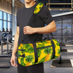 Yellow Tropical Pineapple Pattern Print Gym Bag