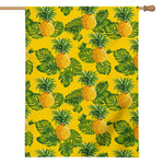 Yellow Tropical Pineapple Pattern Print House Flag