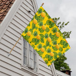 Yellow Tropical Pineapple Pattern Print House Flag