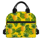 Yellow Tropical Pineapple Pattern Print Insulated Lunch Bag