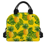 Yellow Tropical Pineapple Pattern Print Insulated Lunch Bag